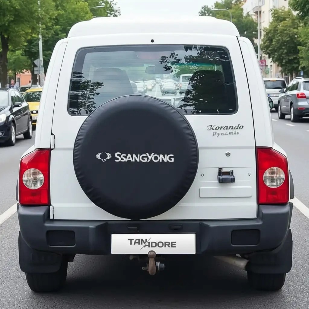 Чехол на запасное колесо с логотипом SsangYong